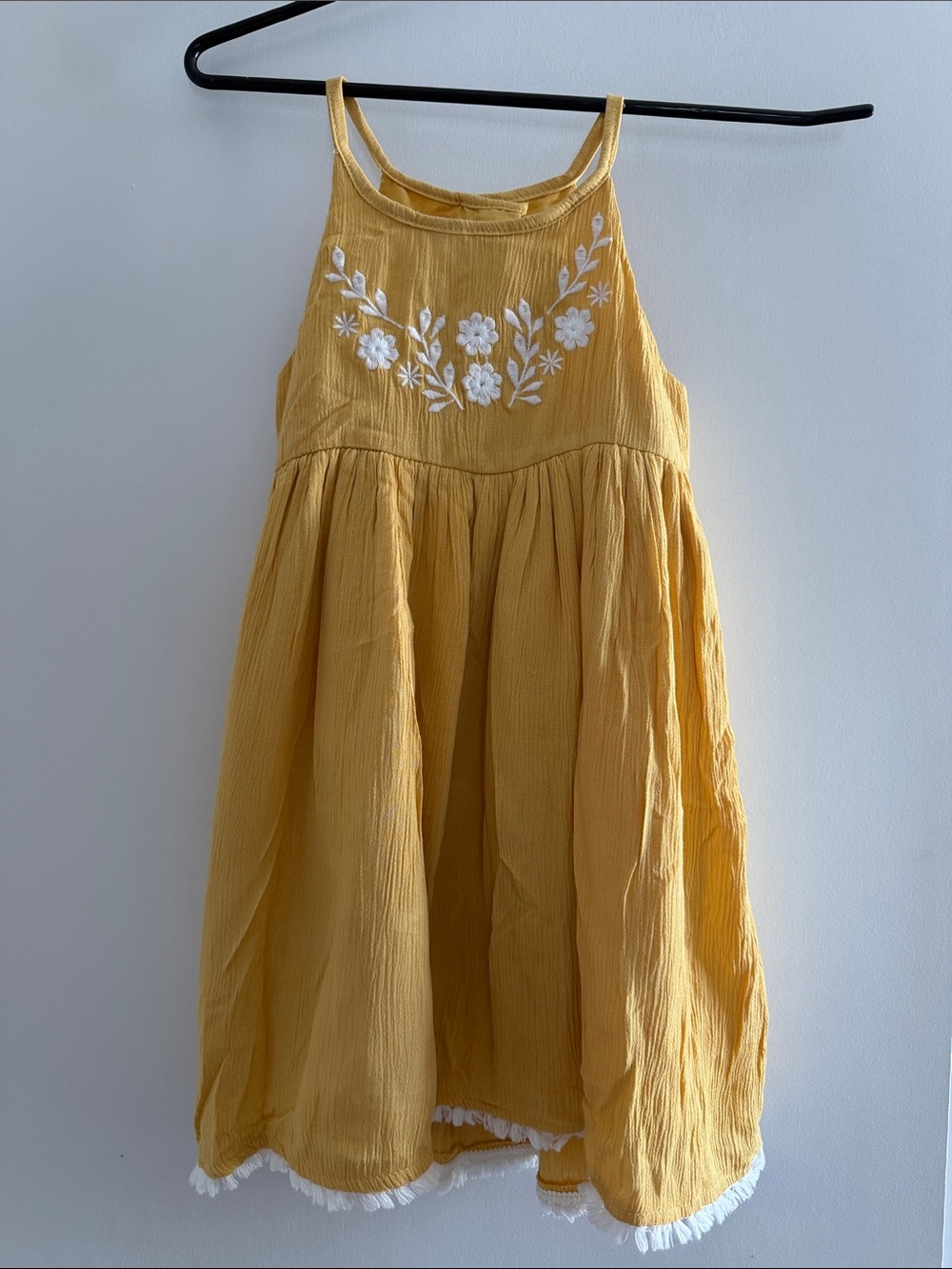 Joie Girls Sleeveless Strap Dress mustard Yellow Rayon dress Size: 3T Yrs